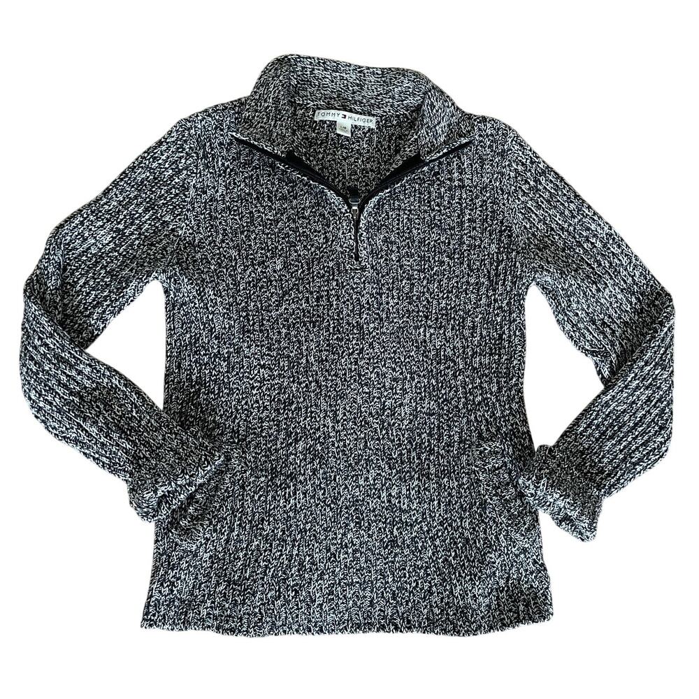 Tommy Hilfiger Womens Knit Quarter Zip Sweater size L